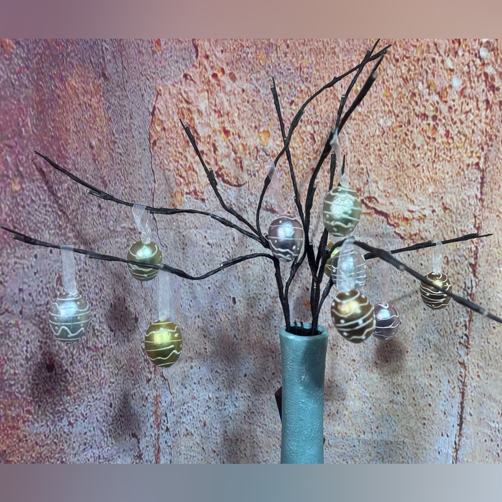 Hanging Easter Eggs 10 Metallic Eggs